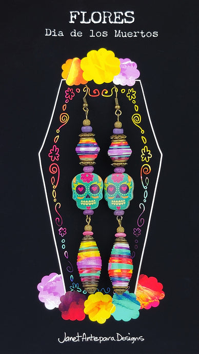 Dia de los Muertos-Uno, Art Earrings