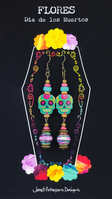 Dia de los Muertos-Dos, Art Earrings