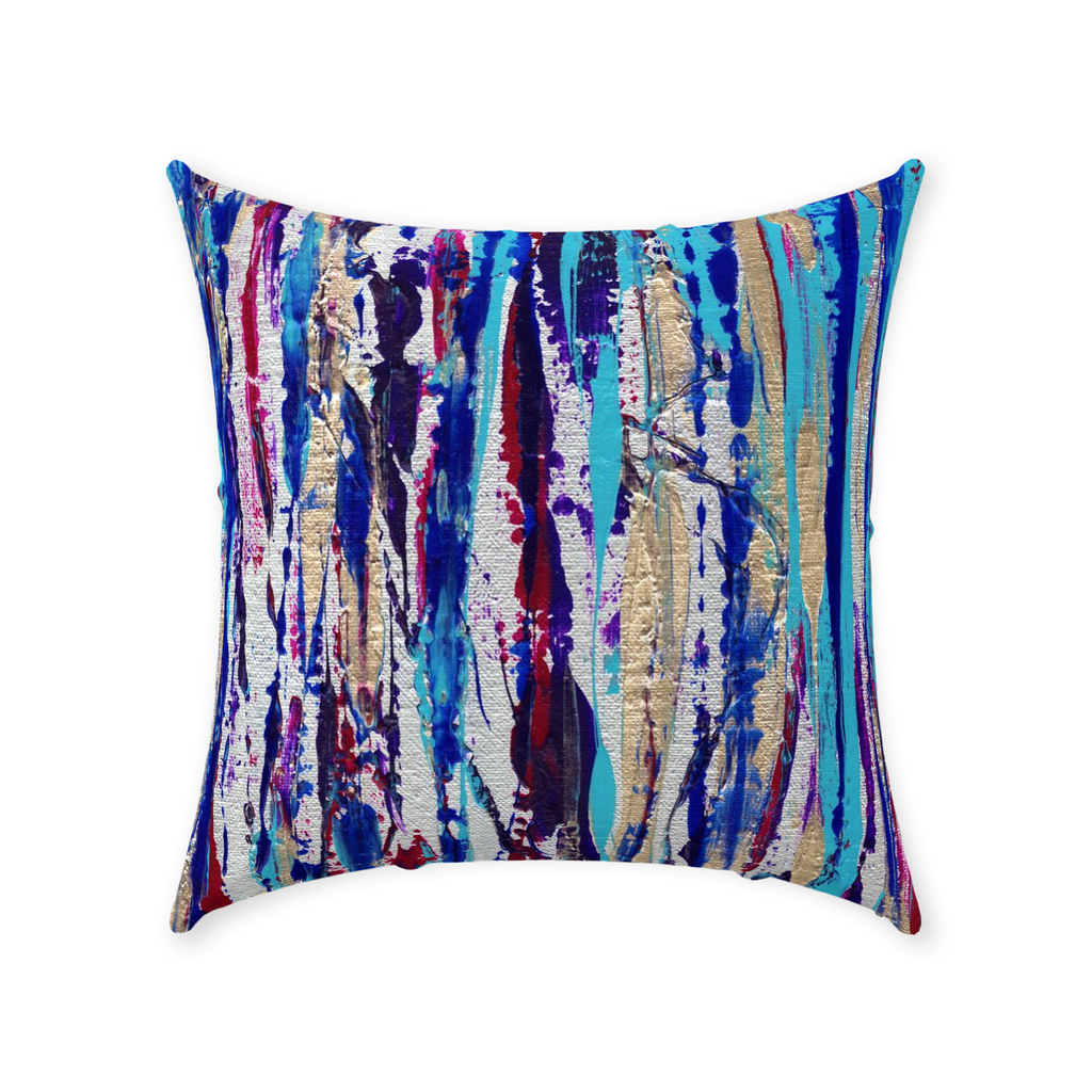 Silver Streak Throw Pillow