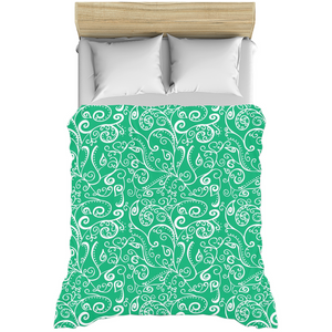 Silent Era, Green Duvet Cover