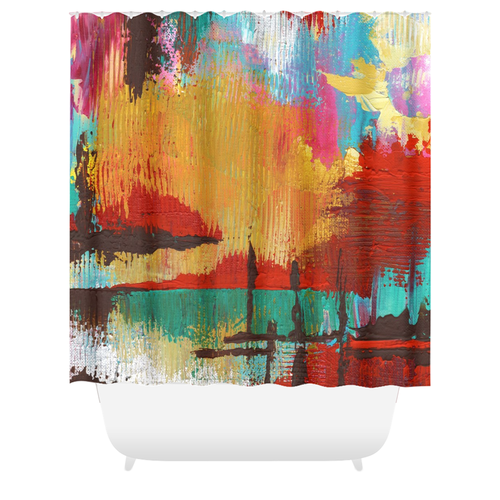 Fire in the Sky Shower Curtain