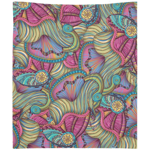 Mermaid Seashells Pattern Wall Tapestry