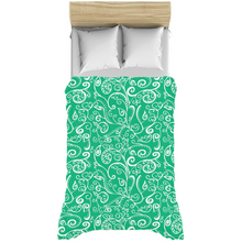 Silent Era, Green Duvet Cover