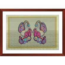 Mermaid Seashells Framed Art Print