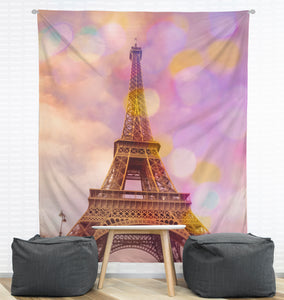 Eiffel Tower Sunset Wall Tapestry