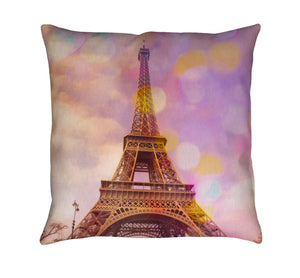 Eiffel Tower Sunset Throw Pillow