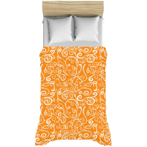 Silent Era, Orange Duvet Cover