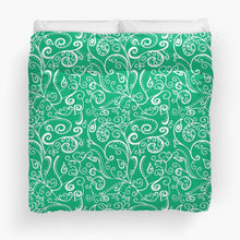 Silent Era, Green Duvet Cover