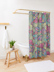 Mermaid Seashells Pattern Shower Curtain